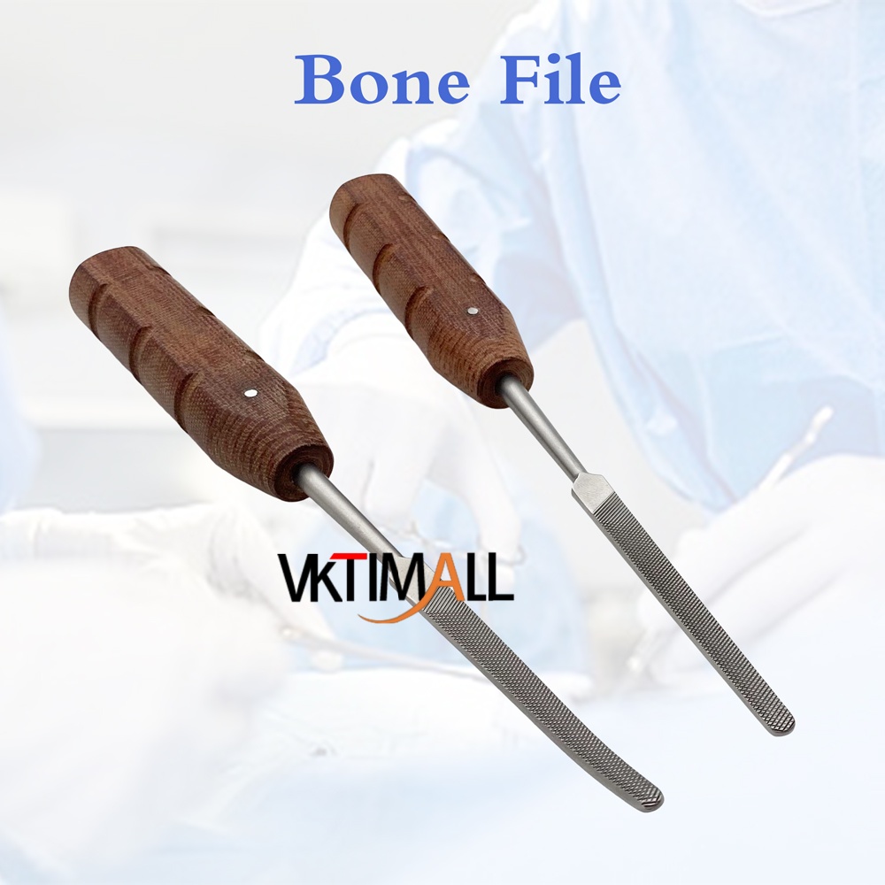 1pc Manual Orthopedic Bone File Stainless Steel Fiber Handle Cross Hatch Surgical Instrument