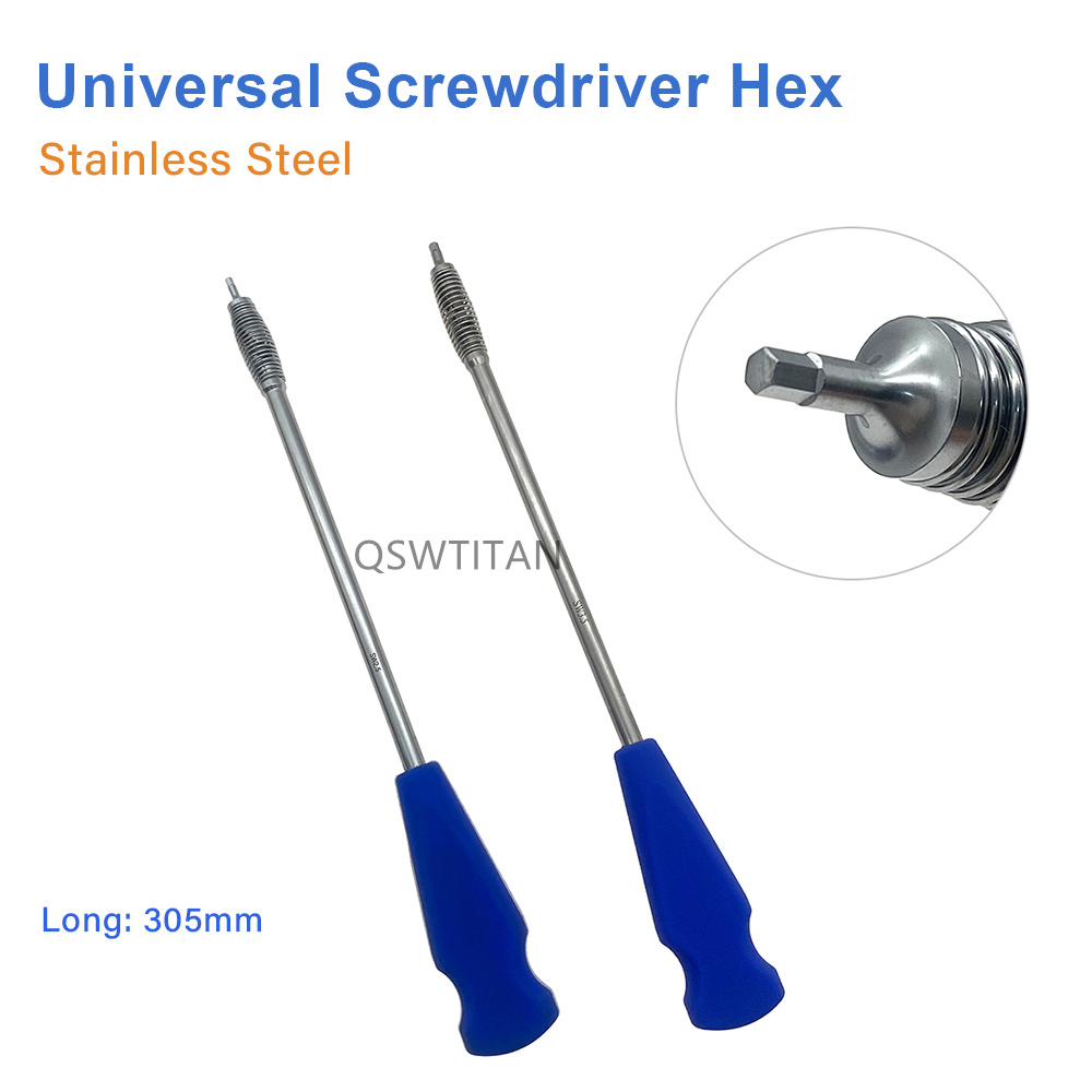 2.5mm 3.5mm Universal Screwdriver Hex Bone Nails Silicone Handle Orthopedic Veterinary Instrument 1pcs
