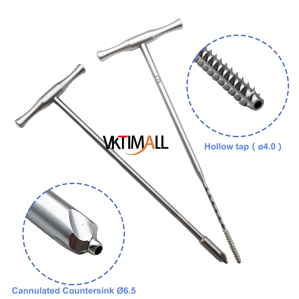 QSWTITAN 4.0mm Cannulated Screw Set for Fracture Surgery Instrument Pet Orthopedic Surgical Instrument Set