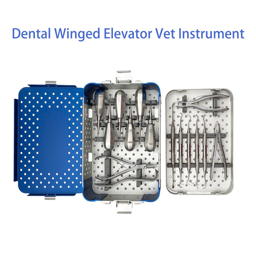 QSWTITAN Pet Extraction Forceps Surgical Instruments Dental tool Kit with Sterilization box Dogs Featuring Kit
