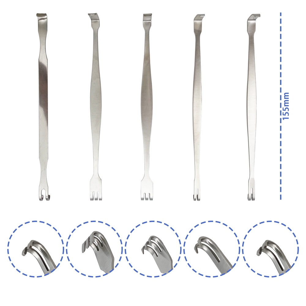 Stainless Steel Skin Retractor Sharp Blunt Tip Pulling Hook Double-Ended Surgery Instrument