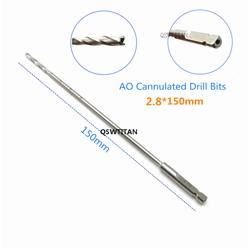 1pcs Stainless Steel AO Cannulated Drill Bits Hollow Drill Bits Autoclavable Orthopedic Instrument