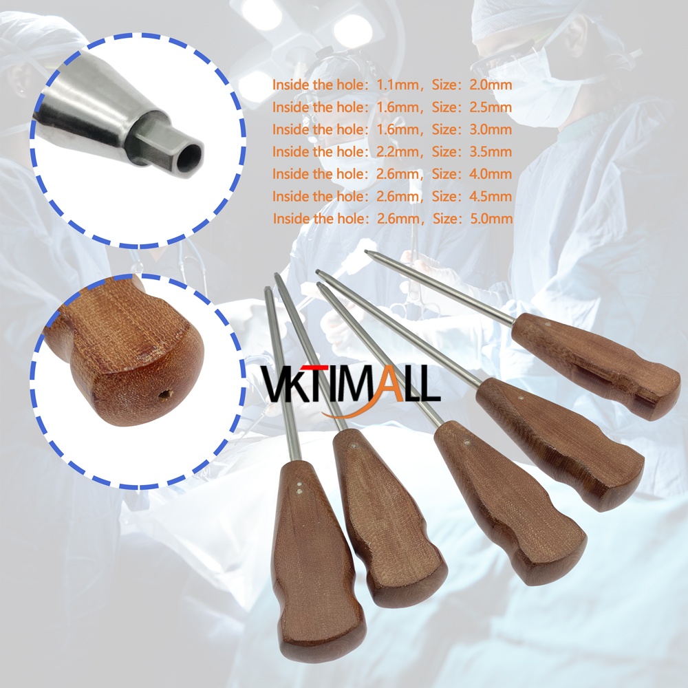 Orthopedic Screwdriver Cannulated Screw Driver with Hex Head Wooden Handle Pet Surgical Instruments