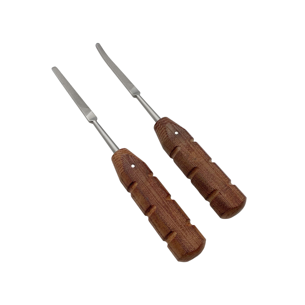 VKTIMALL Bone Rasp Bone File Wooden Handle Orthopedic Surgery Instrument Stainless Steel Pet