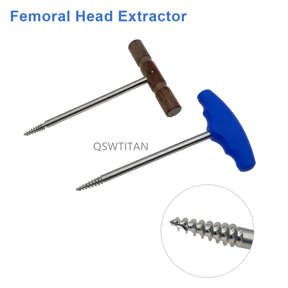 Orthopedic Hip Extractor Femoral Head Extractor T Handle Acetabulum Femur Hip Joint Replacement Instrument
