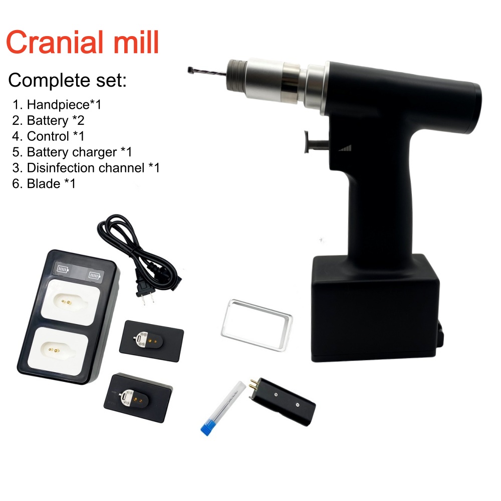 Orthopedic Cranial Mill Lithium Battery with Main Controller Set Neurosurgery Bone Electric Power Tools