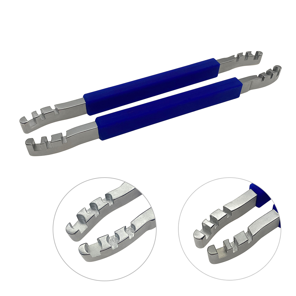 2pcs/set Bone Plates Bender Reconstruction Bending Irons Silicone Handle Autoclavable Veterinary Orthopedics