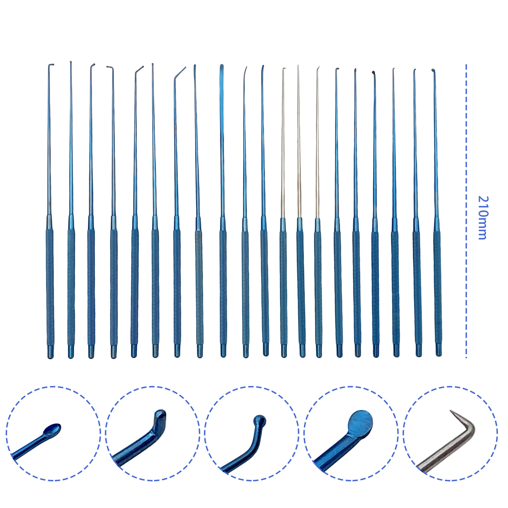 QSWTITAN Micro Spatula Dissectors Titanium Micro Curette Micro Nerve Hook Vessel Hook Surgery Instruments Autoclaveable