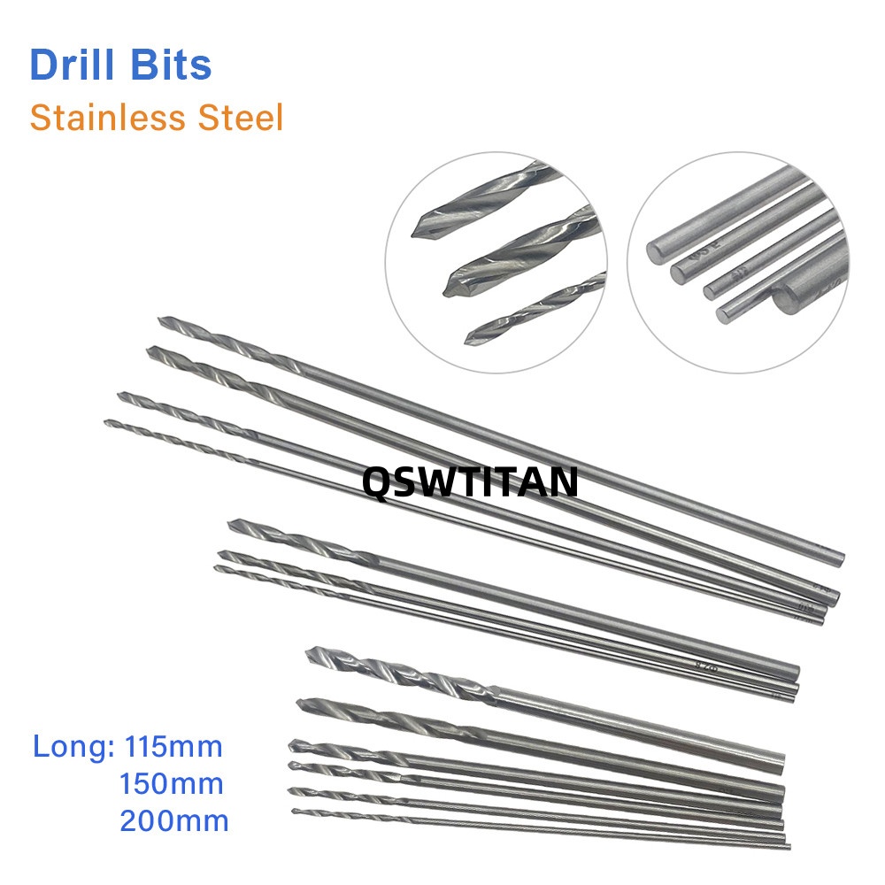 10pcs/set 115mm Stainless Steel Drill Bits Veterinary Orthopedics Instruments