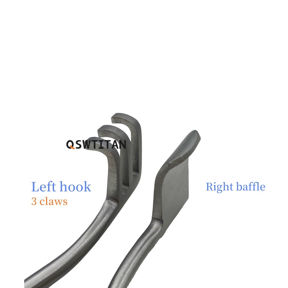 QSWTITTAN Retractor Self-Retaining with Baffle 2claws 3claws Veterinary Pet Clinic Surgical Instruments Autoclaveable