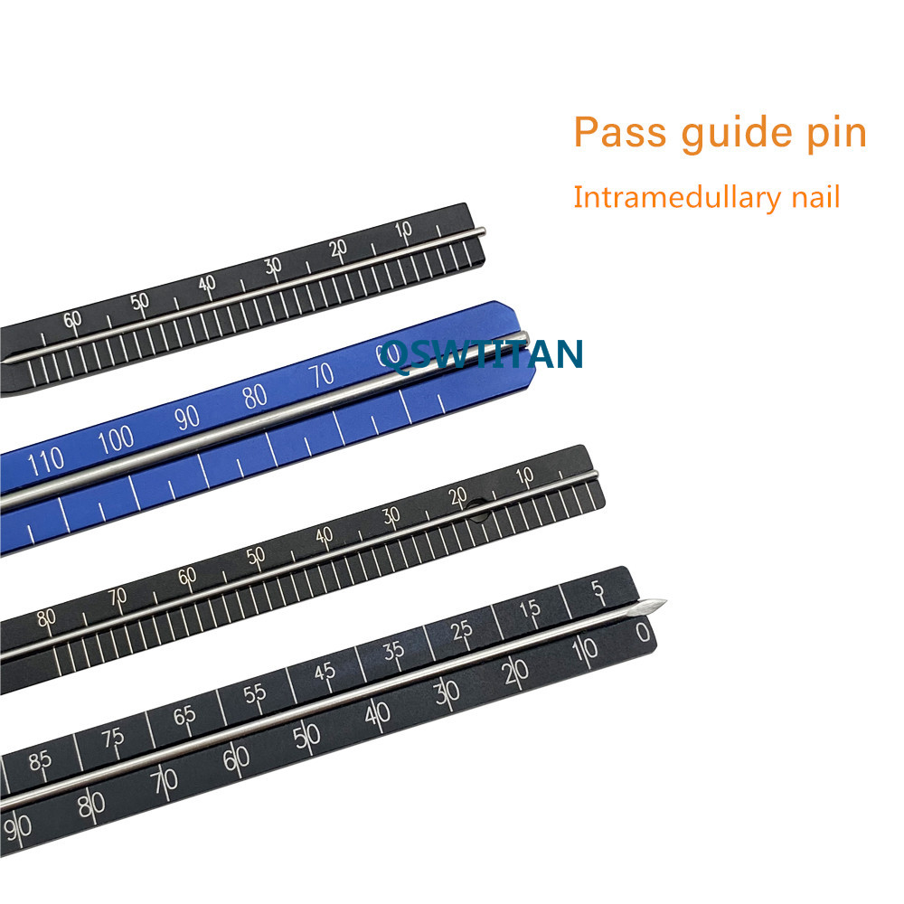 Intramedullary Nail Depth Gauge Orthopedic Measuring Ruler Pass 1.5-2.5mm Guide Pin Hollow Nail Probe 1pcs