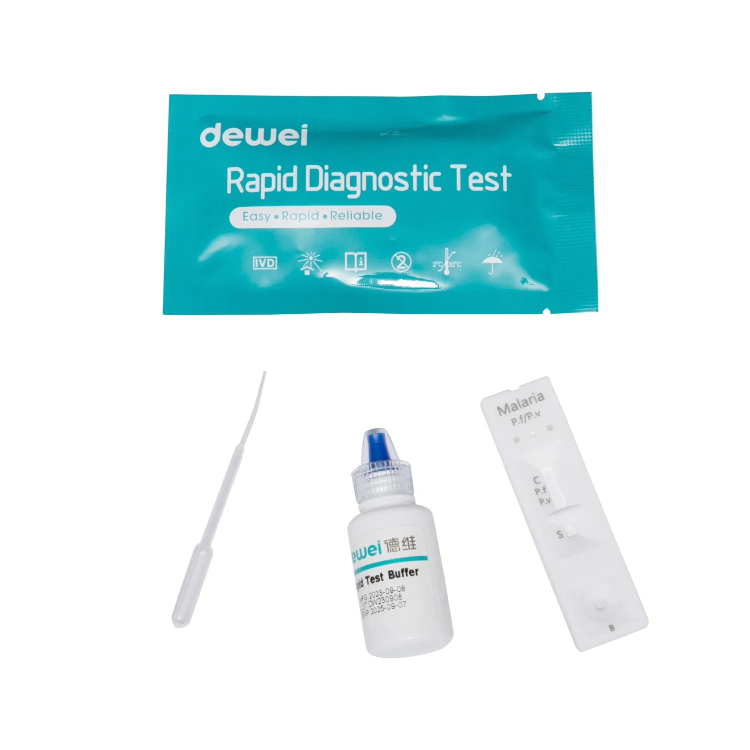 Malaria PF PV Rapid Test Kit on Antigens of Whole Blood Sample Device