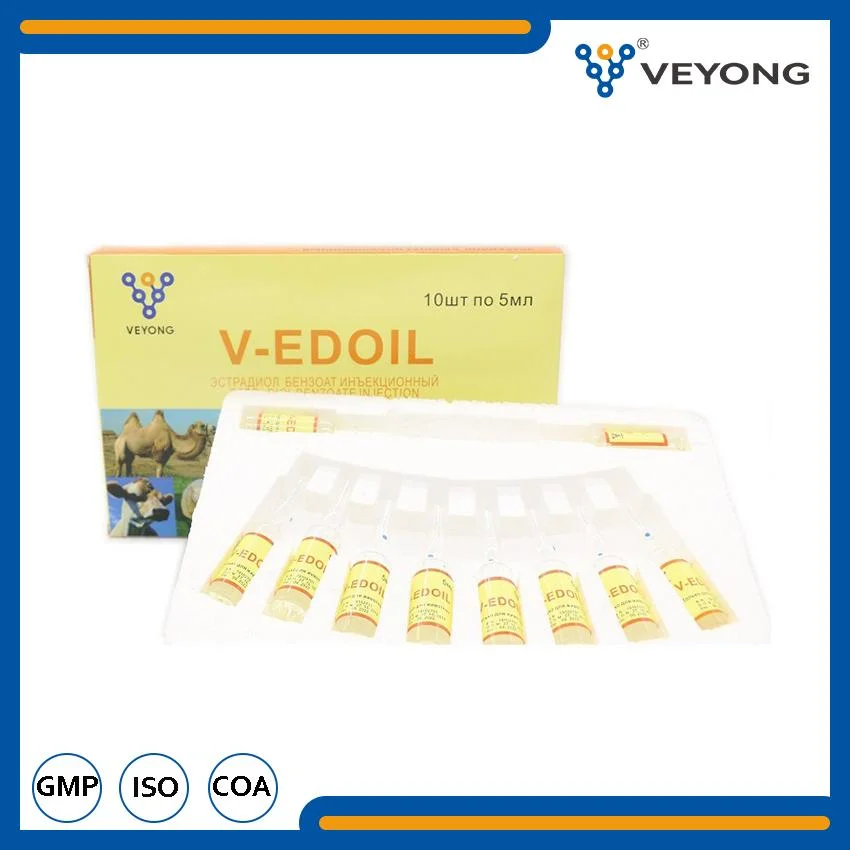 Veterinary Drug Estrogen Hormone Supplement 0.2% Estradiol Benzoate Injection for Horse Cattle Sheep Pig Dog 5ml, 10ml