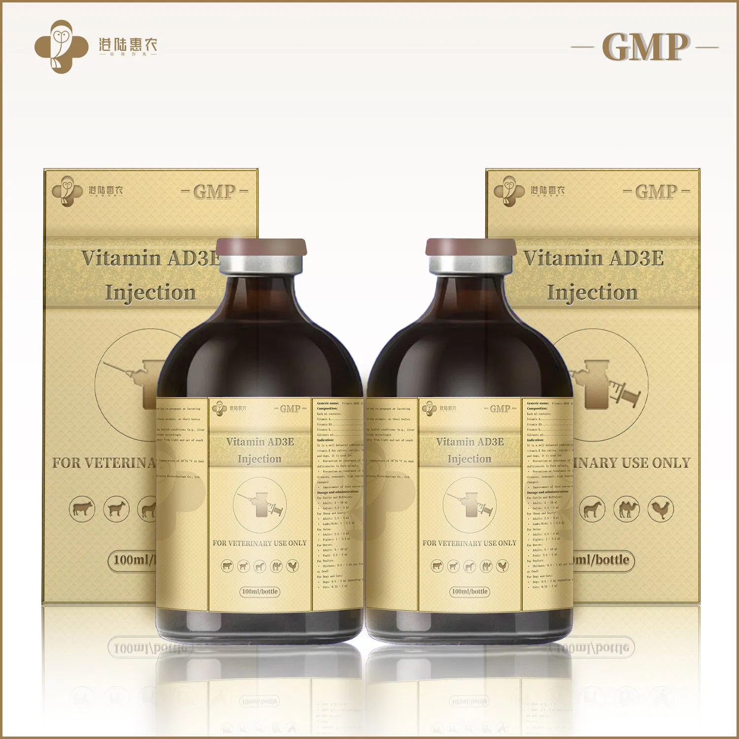 Factory Supply Veterinary Medicine Grade Iron Dextran Injection 5% 10% Synthetic Chemical Drugs for Cattle Sheep Goat Horse Swine Dog Cat