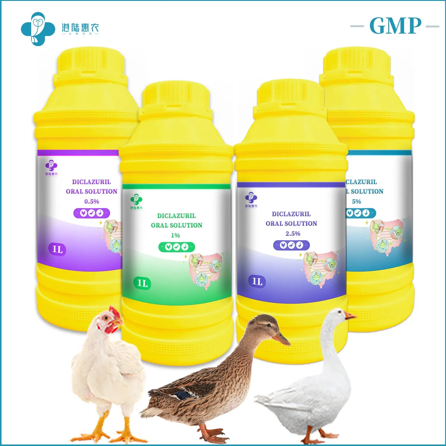 Factory Wholesale Pharmaceutical Grade Antiparasitic Medicine Toltrazuril Oral Solution 2.5% 5% Veterinary Drug for Poultry Animal Coccidiosis