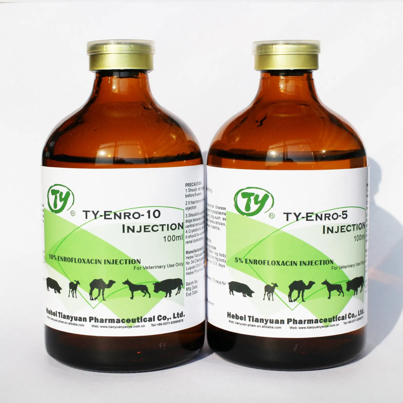 Hot Sale Enrofloxacin Injection 10% Veterinary Medicine Drug for Cattle Sheep Goats Horse Poultry Use