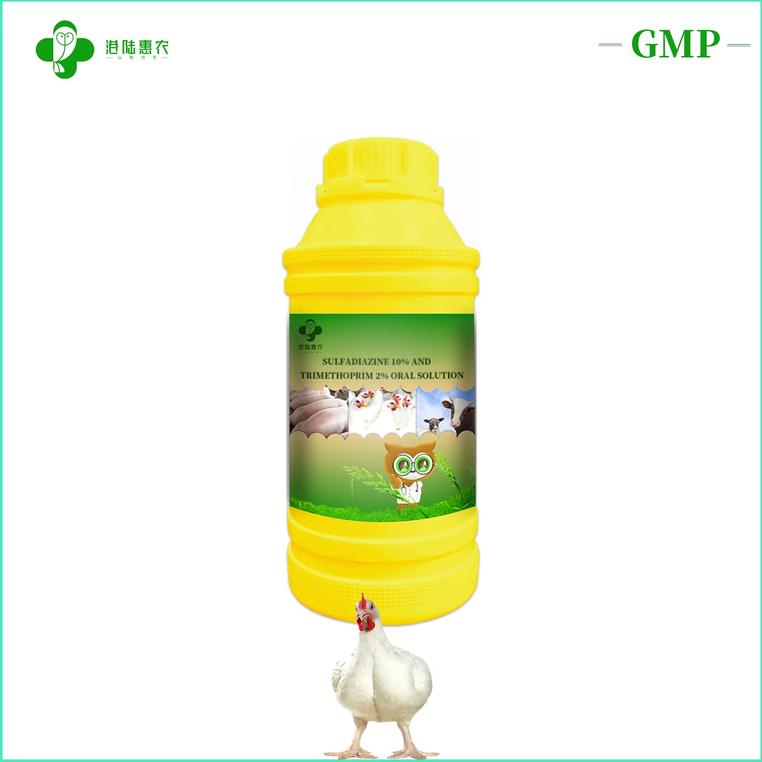 OEM Packaging Vet Medicine Pharmaceutical Antibiotic Sulfadiazine 20% and Trimethoprim 4% Oral Solution Veterinary Drug for Chicken Poultry