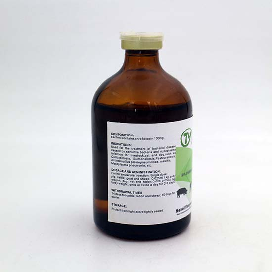 Hot Sale Enrofloxacin Injection 10% Veterinary Medicine Drug for Cattle Sheep Goats Horse Poultry Use