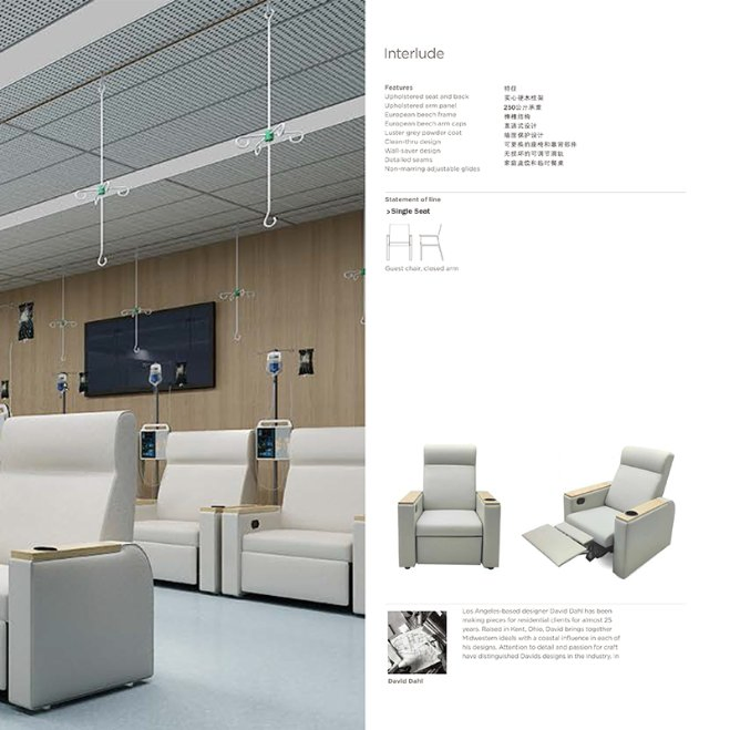 Clinical Care IV Therapy Recliner Lounge Chair Medical SPA Chemotherapy Chair for Phlebotomy Geriatric Use in Hospitals