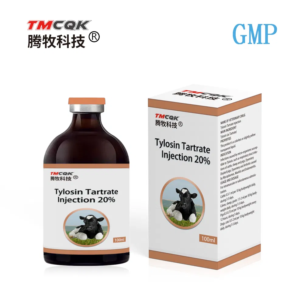 Veterinary Drug Manufacturers Direct Sales of Antibiotics Tylosin Tartrate Injection GMP Factory Low Price