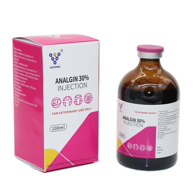 Pharmaceutical Factory Supply Veterinary Medicine Antipyretic Drug for Animal Metamizole Sodium 30% Injection