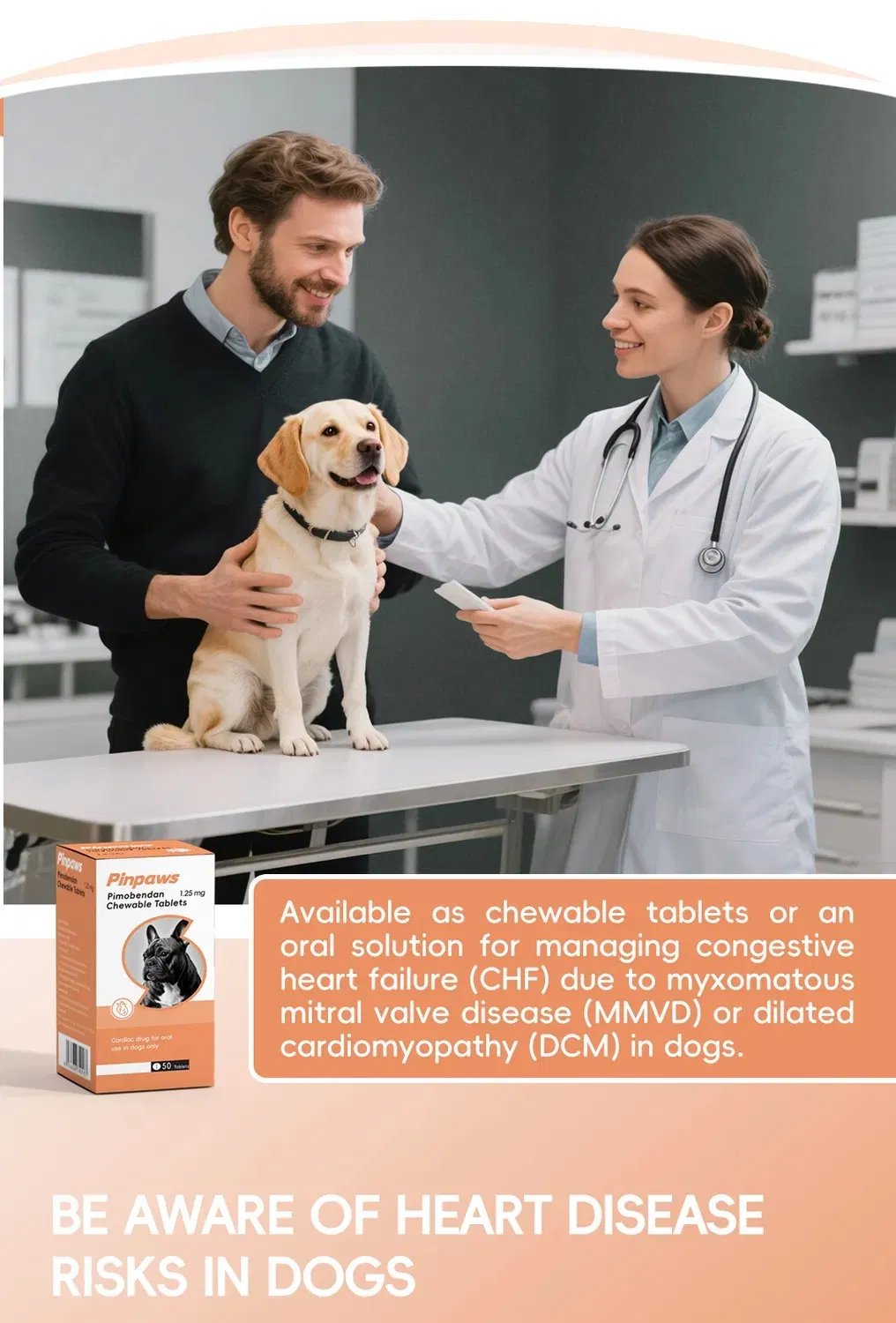 Generic Vetmedin Chewable Tablets Pimobendan for Canine Dcm and Mmvd Treatment