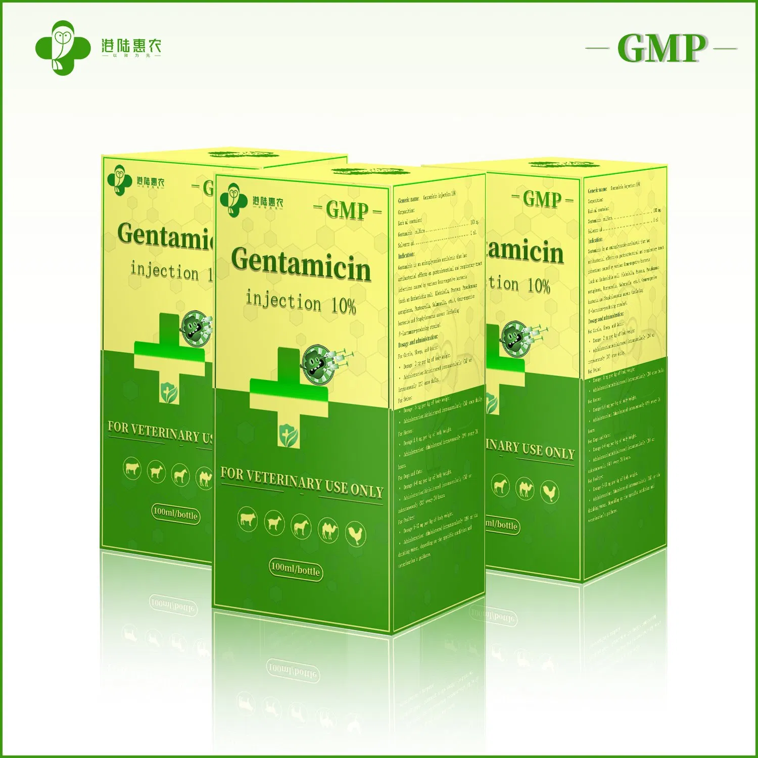 Hot Sale Veterinary Grade Broad-Spectrum Antibiotics Gentamicin Injection 5% 10% Pharmaceutical Chemical Antibacterial Drug for Animal Use 10ml 50ml 100ml