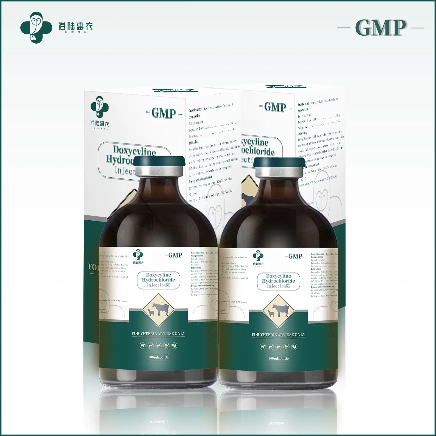 Best Price Pharmaceutical Chemical Doxycycline Hydrochloride Injection 5% 10% Veterinary Raw Materials Anti-Inflammatory Drug for Chicken Poultry Pet Fish