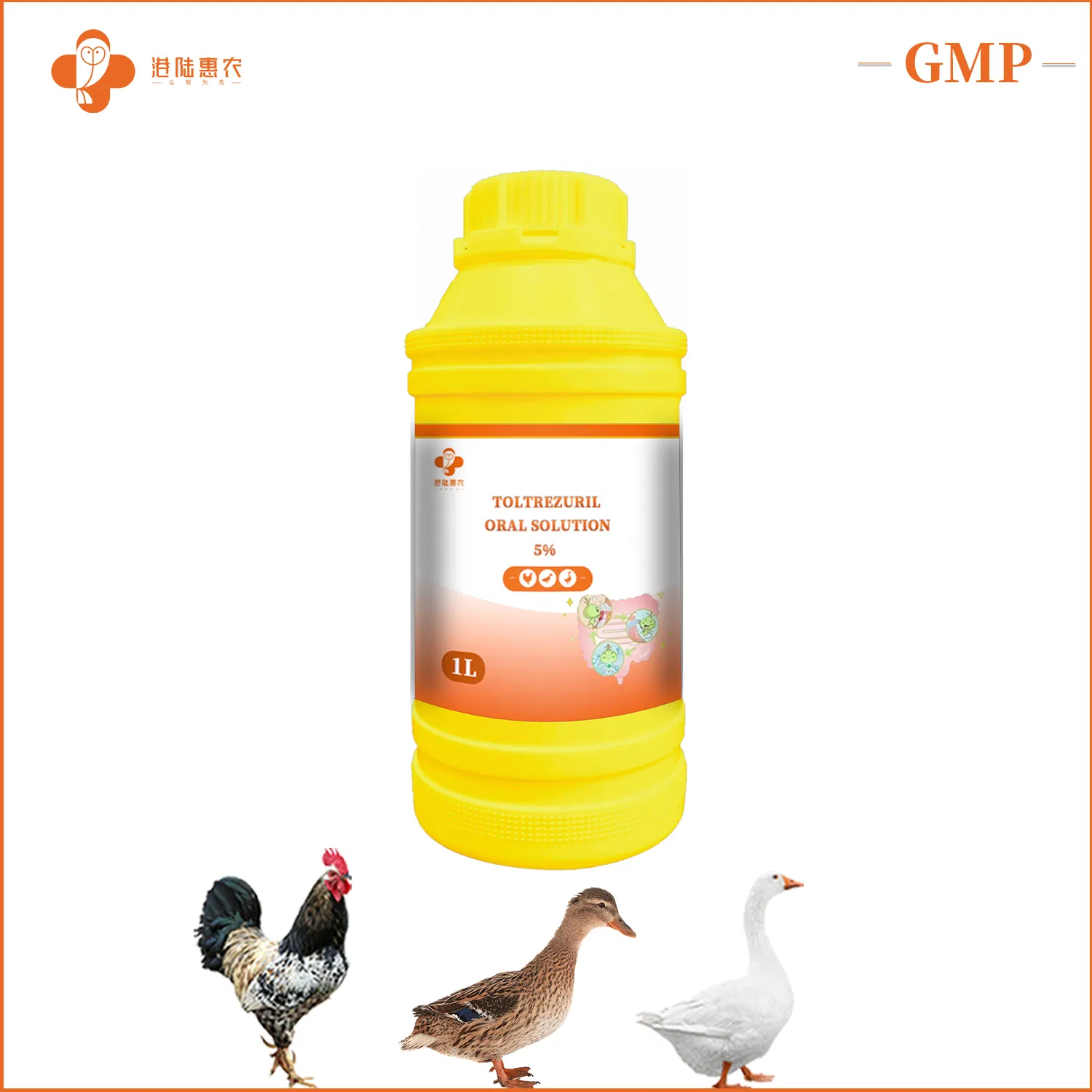 Factory Wholesale Pharmaceutical Grade Antiparasitic Medicine Toltrazuril Oral Solution 2.5% 5% Veterinary Drug for Poultry Animal Coccidiosis