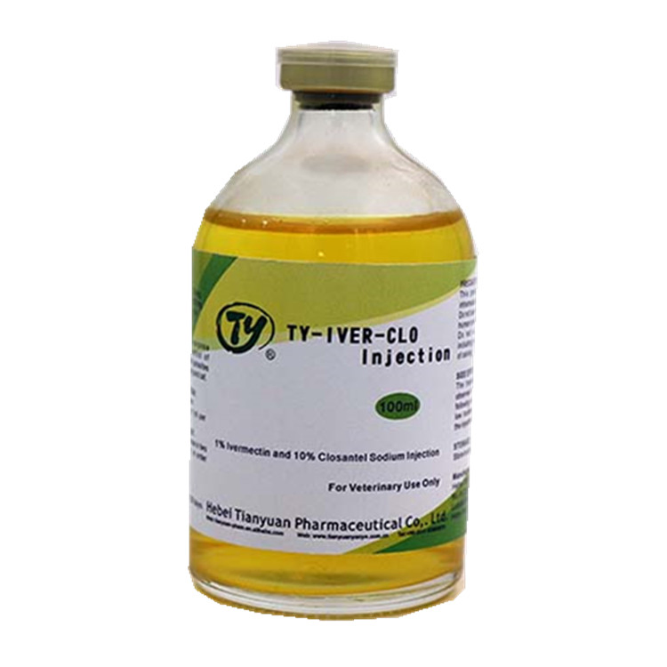 GMP Factory Antiparasitic Medicine Ivermectin 1% + Clorsulon 10% Injection Veterinary Medicine Drug for Cattle Camels Sheep Goats Horses Dogs Cats Poultry Use