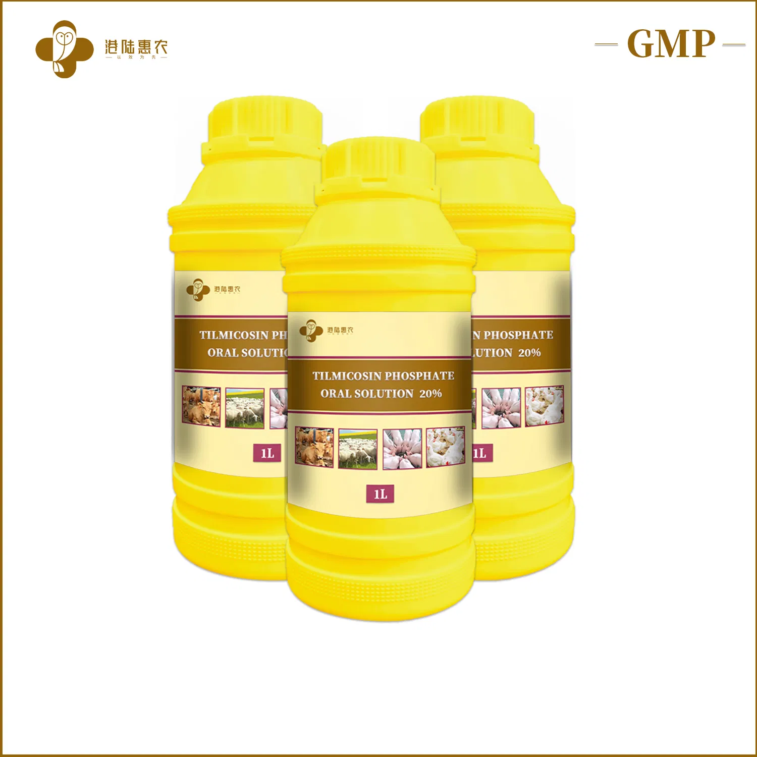 Shanghai Ganglu Huinong Biotechnology Tilmicosin Phosphate Oral Solution 10% 20% Veterinary Drug for Cattle Sheep Pig Poultry