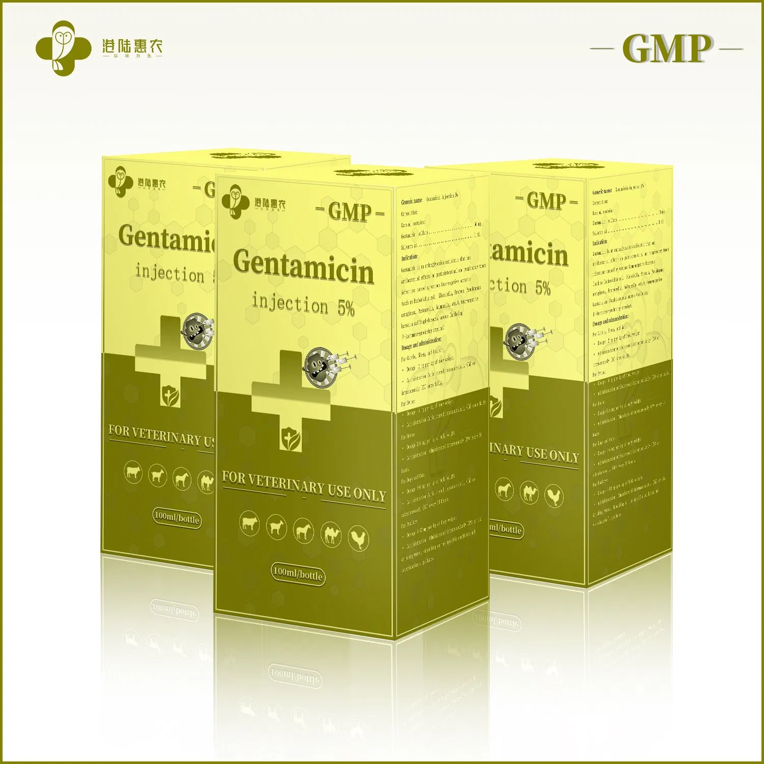 GMP Manufacturer Pharmaceutical Chemical Grade Gentamicin Injection 5% 10% Animal Antibacterial Antibiotic Veterinary Drug for Cattle Sheep Horse Pet