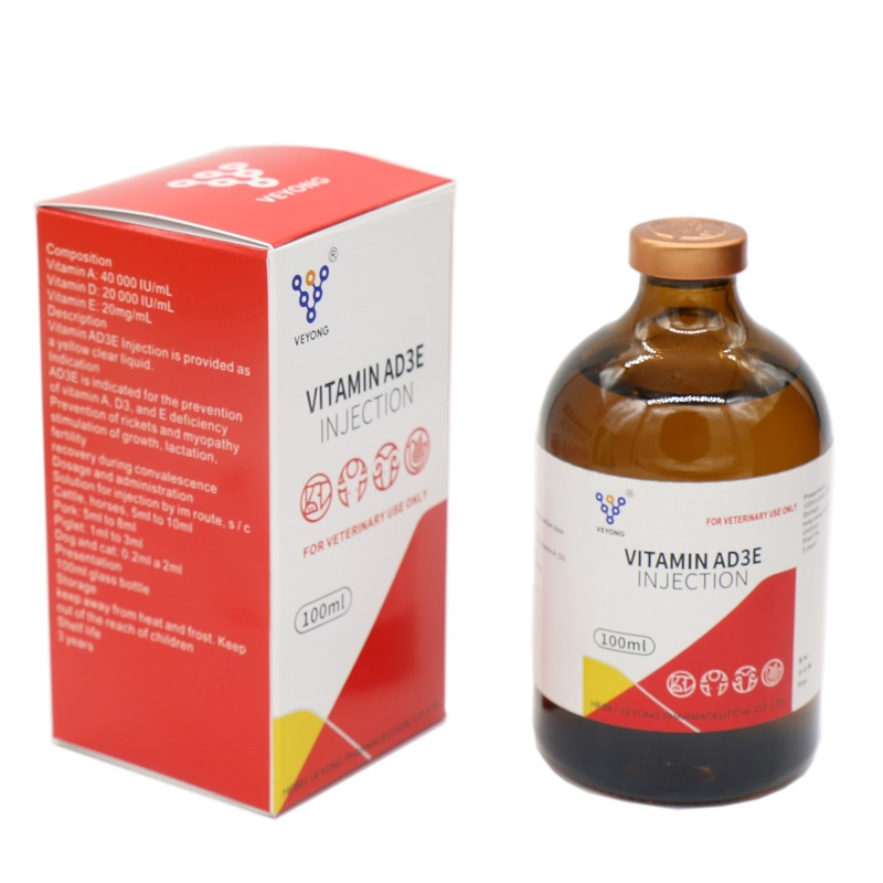 Nutritional Supplements GMP Certificate Wholesaler Vitamin Ad3e Injection for Animal Use