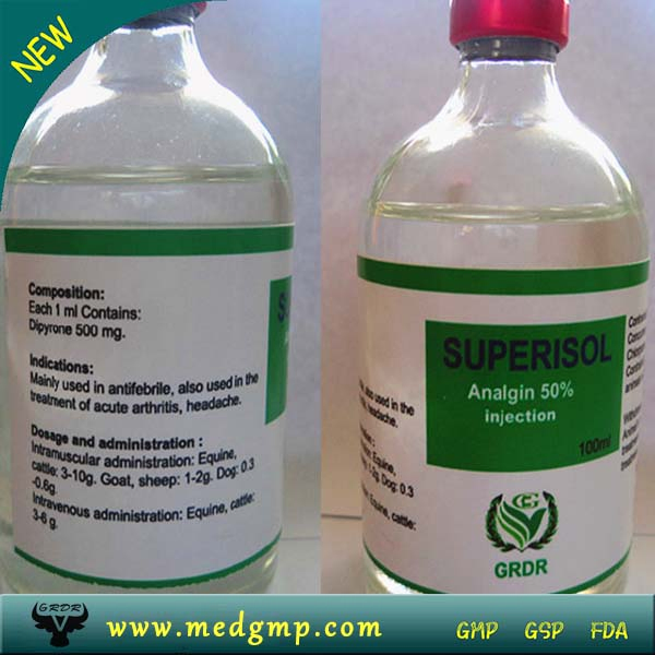 Anti Inflammatory Drug Veterinary Medicine 30% Analgin Injection for Livestock