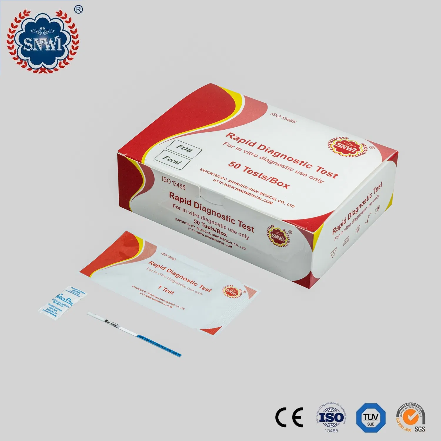 High Quality One-Step Medical Diagnostic Home Use Human Feces Fecal Occult Blood Colloidal Gold Antigen Rapid Fob Test Kits (Strips/ Cassette)