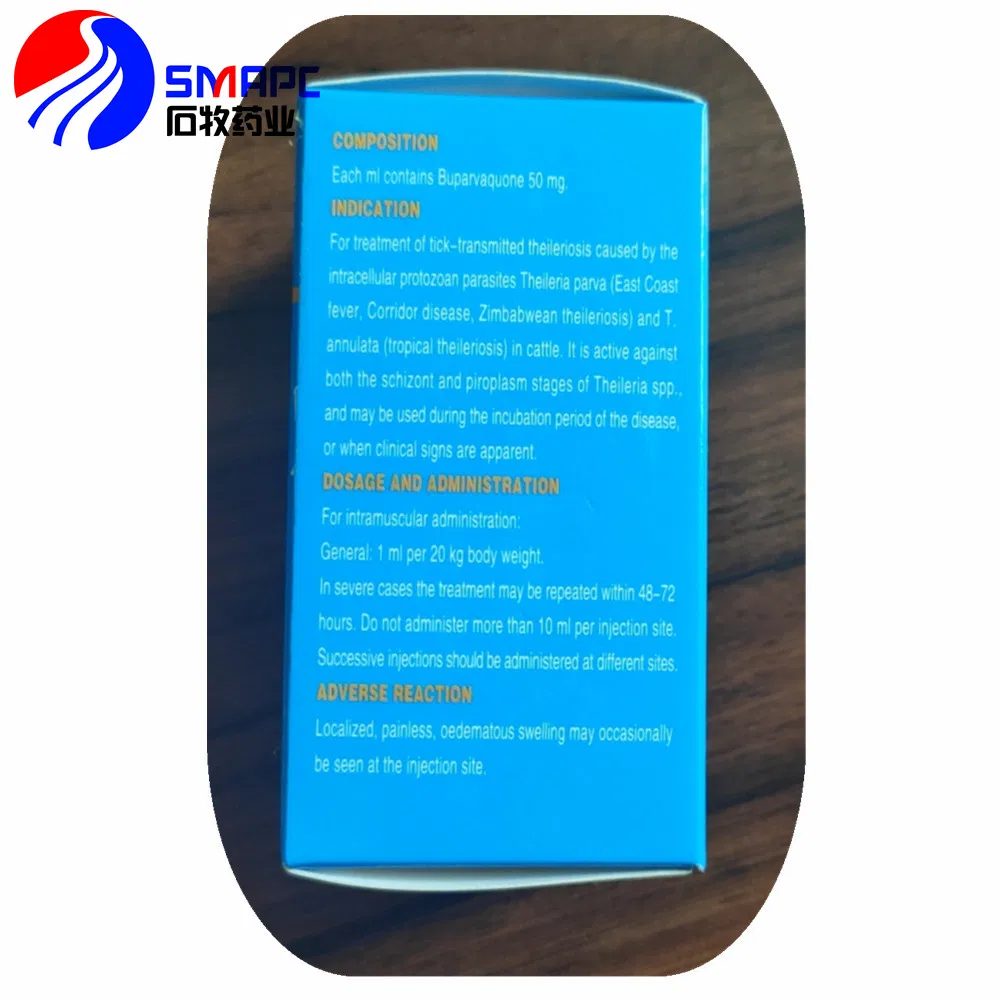 Veterinary Drugs of 5% Buparvaquone Injection (50ml/100ml)