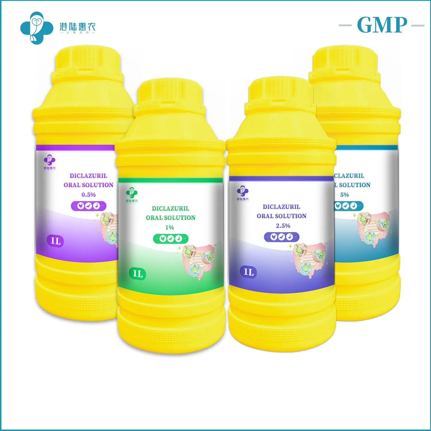 Wholesale Pharmaceutical Chemical Medicine Diclazuril Oral Solution 0.5% 1% 2.5% 5% Veterinary Drug for Chicken Turkey Calf Lamb Goat Pig