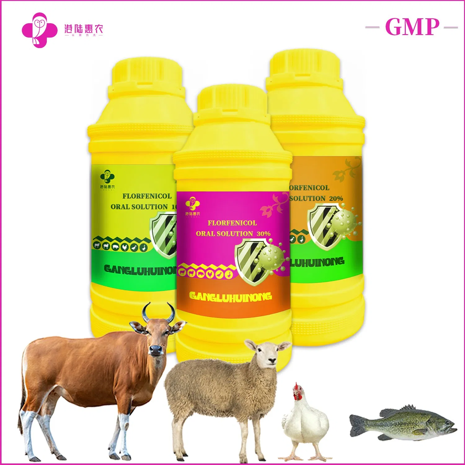 Best Price Pharmaceutical Antibiotic Medicine Florfenicol Oral Solution 10% 20% 30% Veterinary Drug for Cattle Sheep Fish Poultry Pig