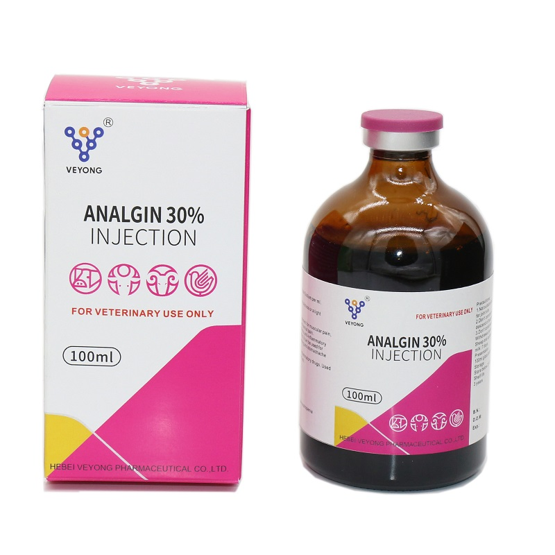 Pharmaceutical Factory Supply Veterinary Medicine Antipyretic Drug for Animal Metamizole Sodium 30% Injection
