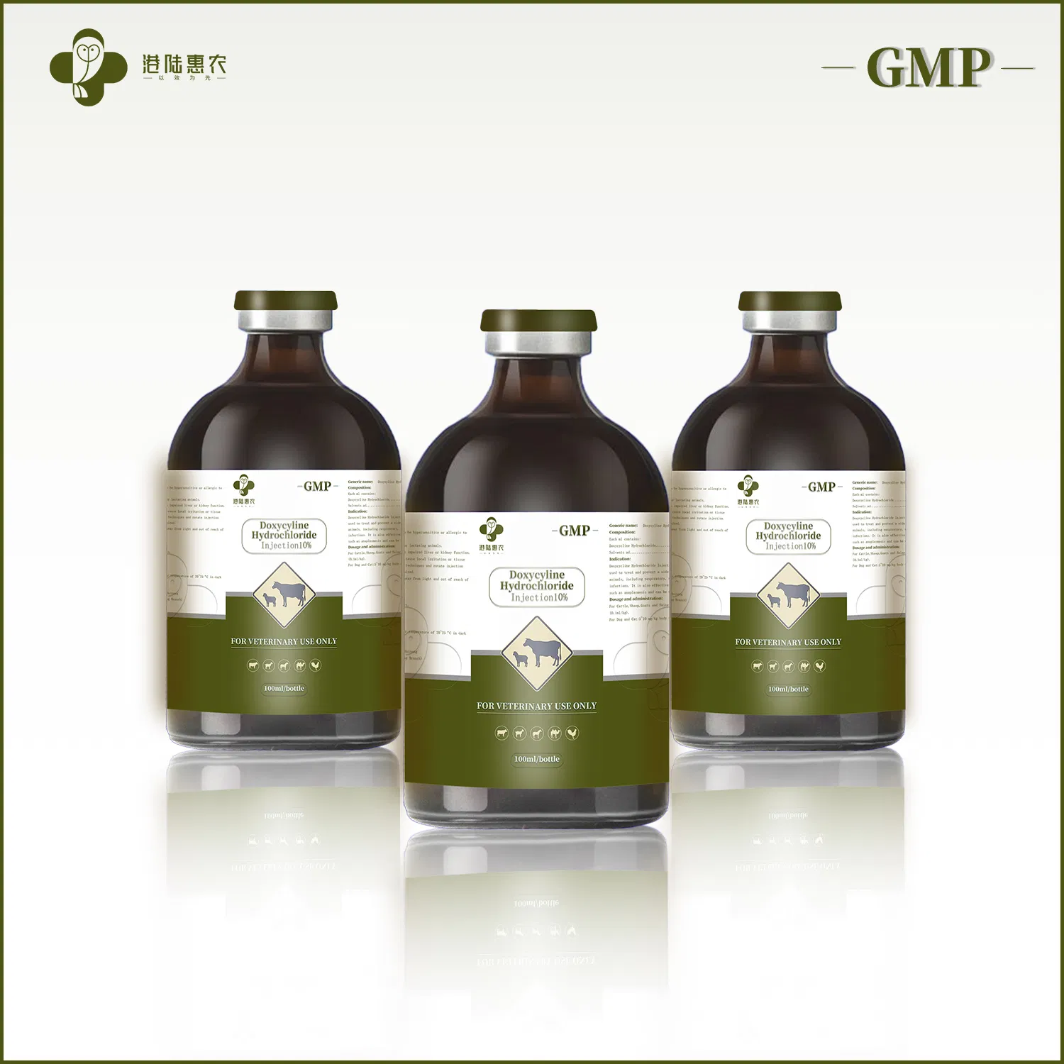 Best Price Pharmaceutical Chemical Doxycycline Hydrochloride Injection 5% 10% Veterinary Raw Materials Anti-Inflammatory Drug for Chicken Poultry Pet Fish