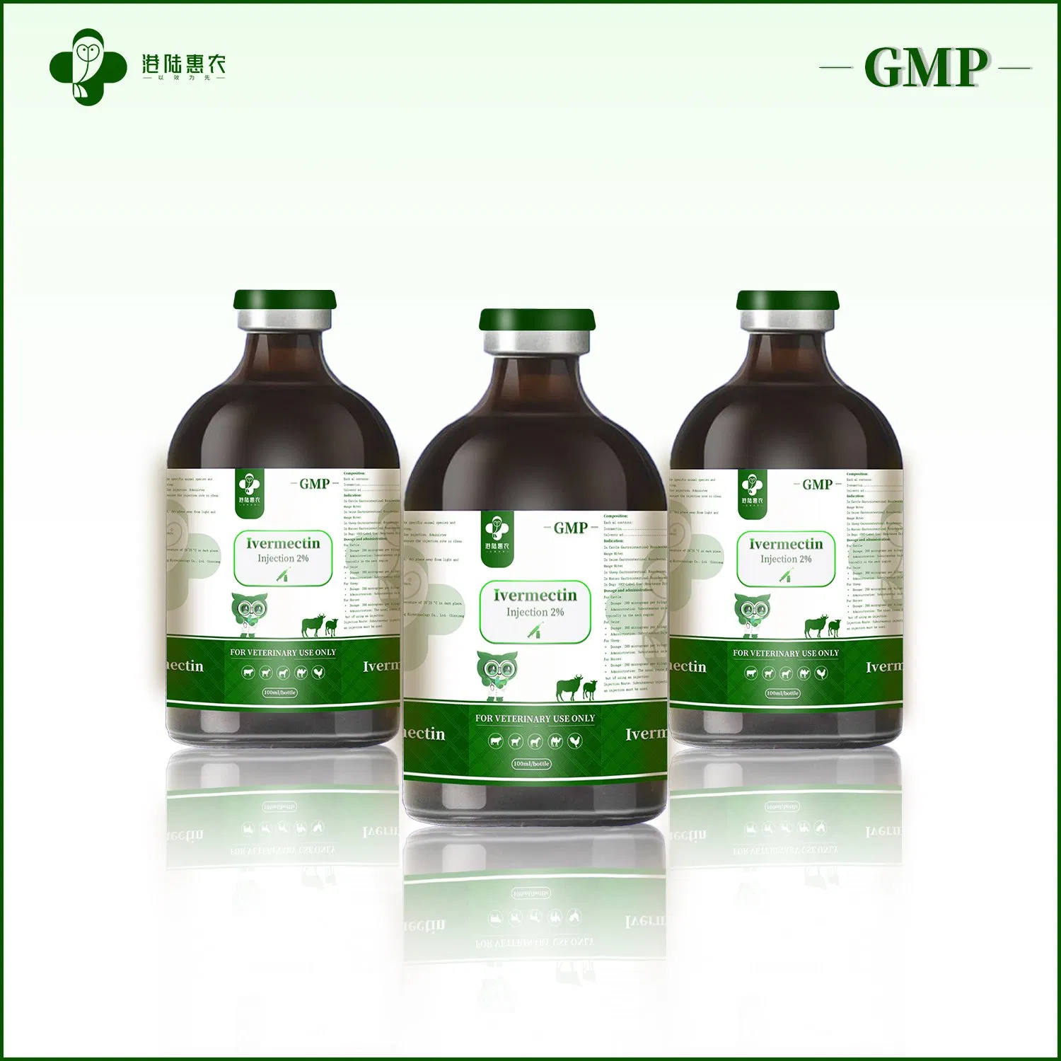 Hot Sale Ivermectin Injection 1% Ivermectin Anti-Parasitic Medicine Wholesale Veterinary Pharmaceutical Synthetic Drugs for Cow Cattle 10ml 50ml 100m