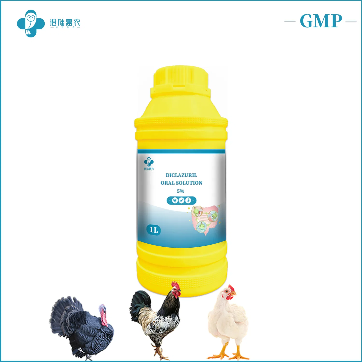 Wholesale Pharmaceutical Chemical Medicine Diclazuril Oral Solution 0.5% 1% 2.5% 5% Veterinary Drug for Chicken Turkey Calf Lamb Goat Pig