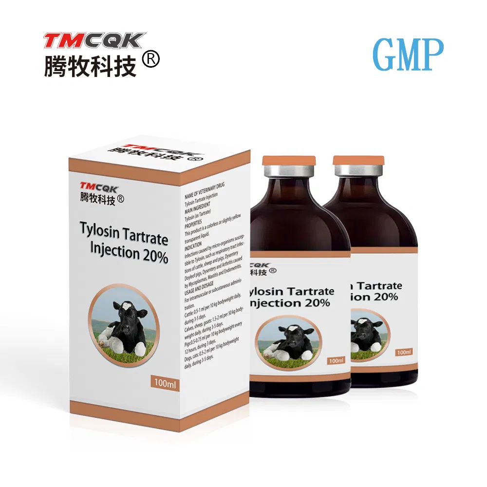 Veterinary Drug Manufacturers Direct Sales of Antibiotics Tylosin Tartrate Injection GMP Factory Low Price