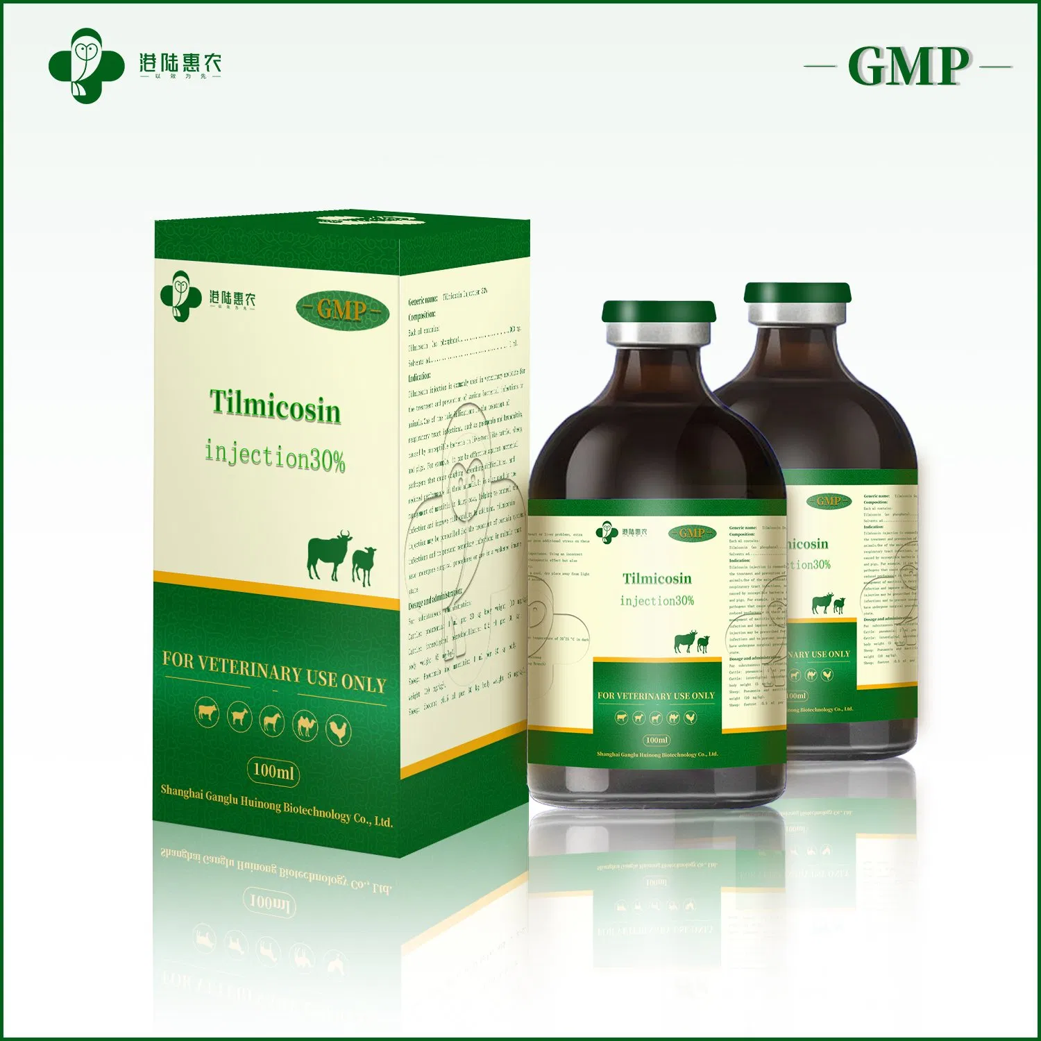 GMP Manufacturer Doxycycline Hydrochloride Injection 5% 10% Broad-Spectrum Antibiotics Anti-Inflammatory Drug for Cattle Sheep Pig Poultry