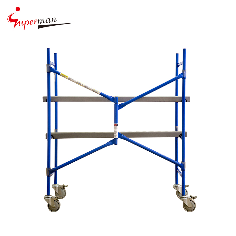 Versatile Steel Scaffold with Foldable Design and Wheels