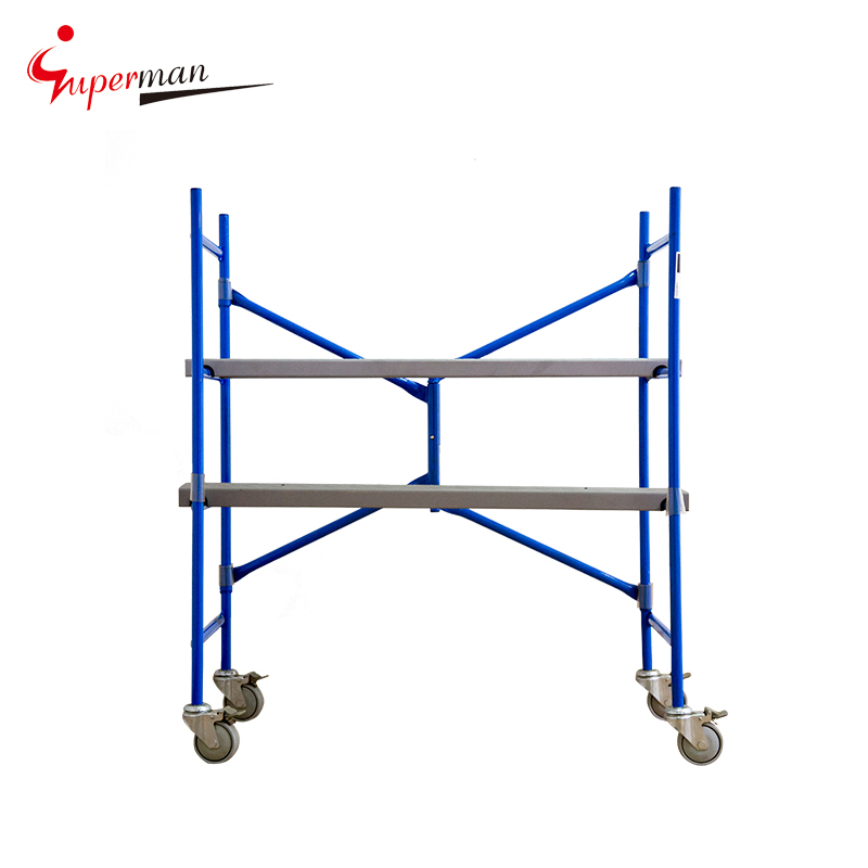 Versatile Steel Scaffold with Foldable Design and Wheels
