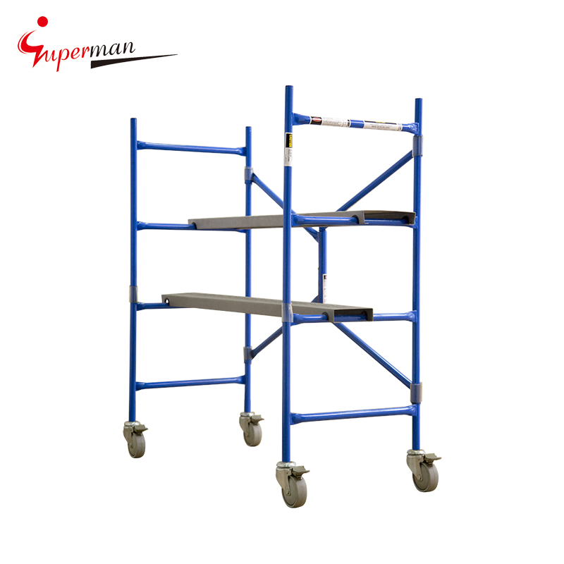 Versatile Steel Scaffold with Foldable Design and Wheels