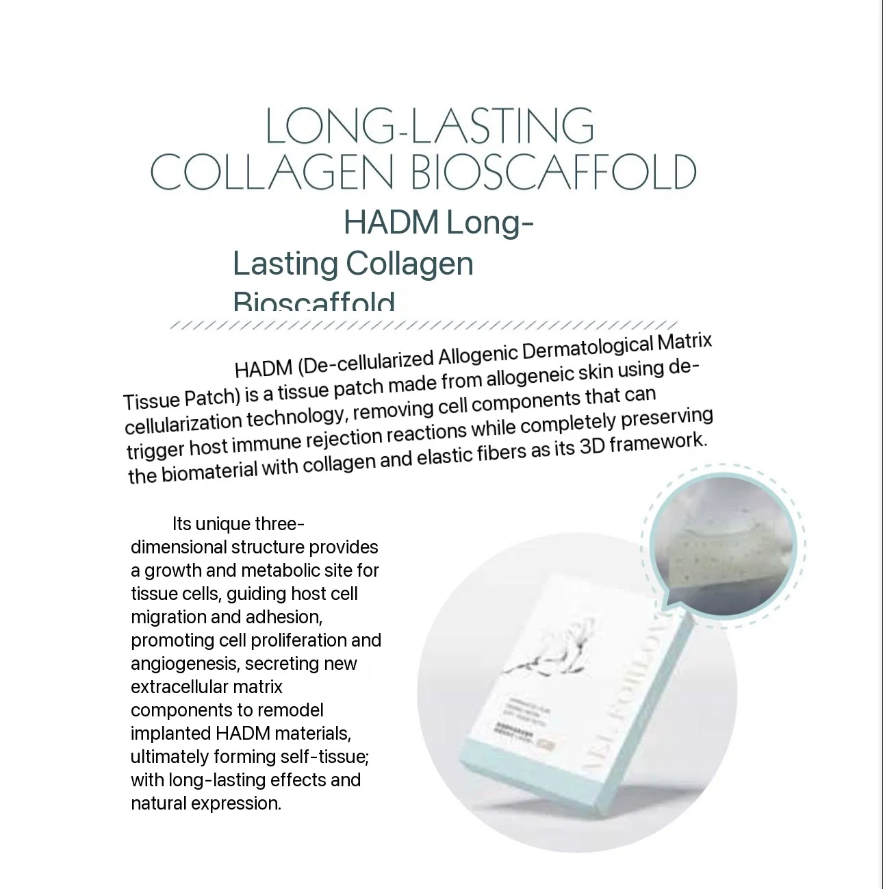 Hadm Long-Acting Collagen Biological Scaffold, Medical Device