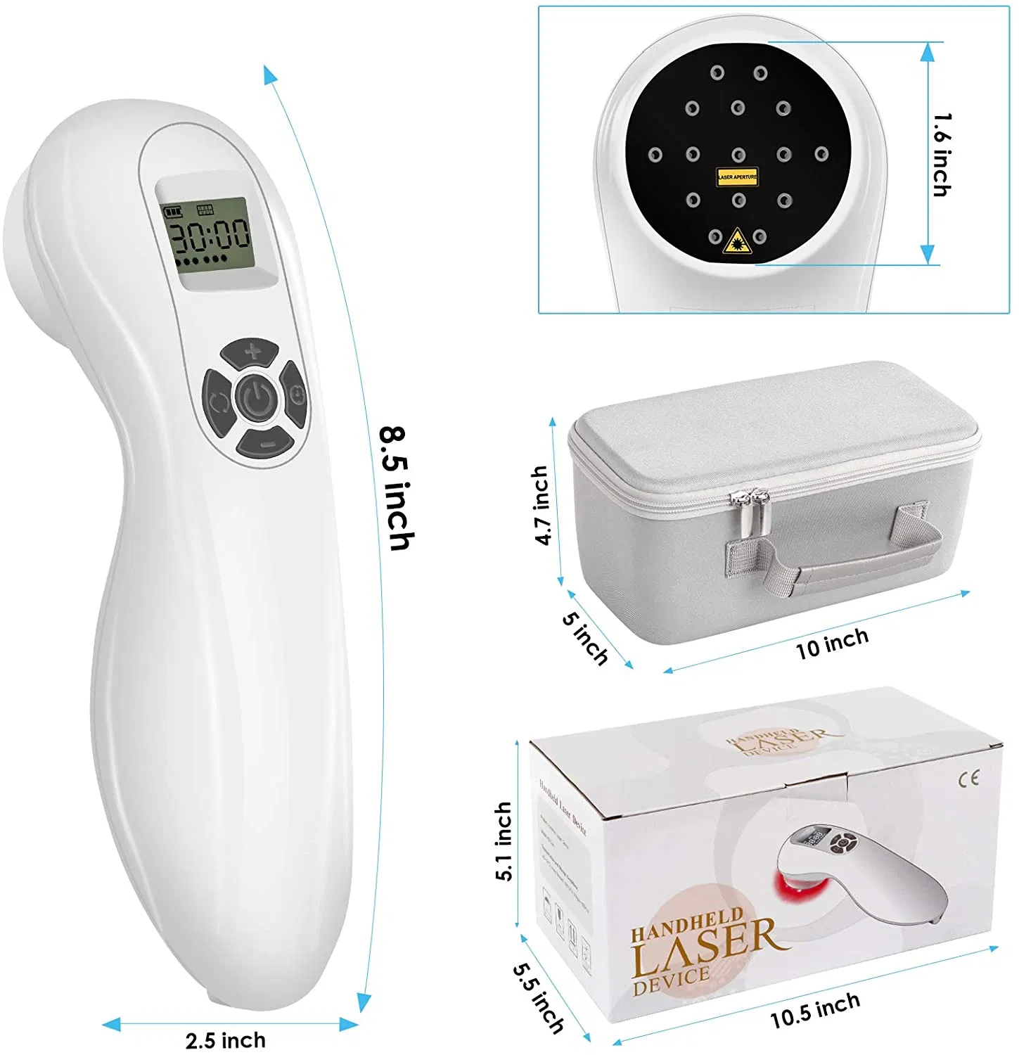 Portable Handheld Red Light Therapy Device with Pulsed Settings for Effective Acute and Chronic Pain Therapy
