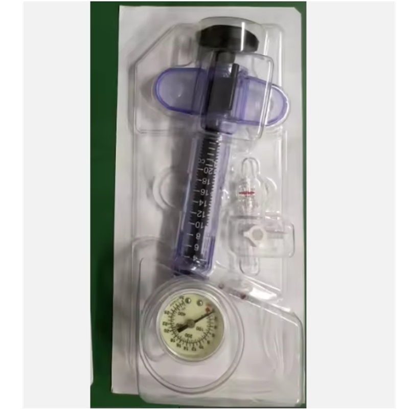 High Quality Disposable Medical One Handed Prep Ptca Angioplasty Balloon Inflation Device